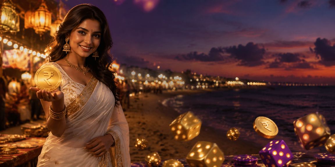 Woman playing Andar Bahar next to Chennai Marina Beach
